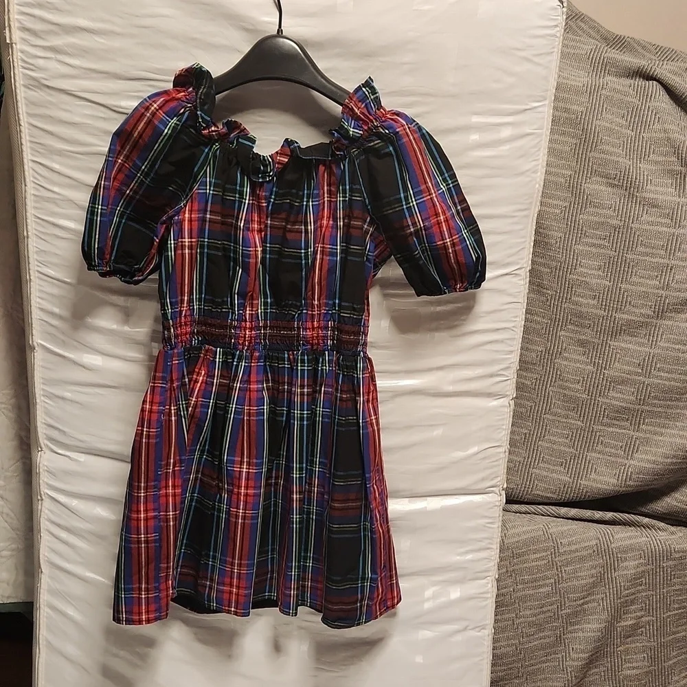 NWOT, J. Crew Crewcuts Stuart Tartan puff sleeves dress sz 12 girls